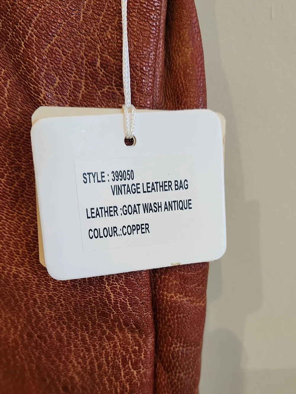 Carbon2Cobalt Sedgewick Leather Bag Copper New Without Tags
